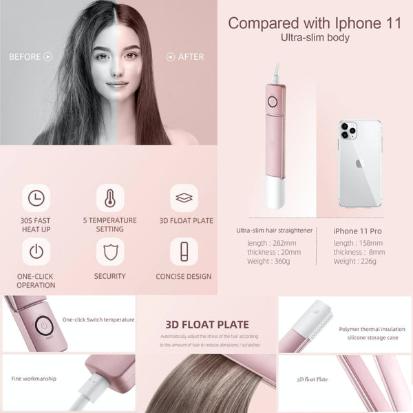 #CAIRSTYLER - Flat Compact Hair Straightener - Space Grey